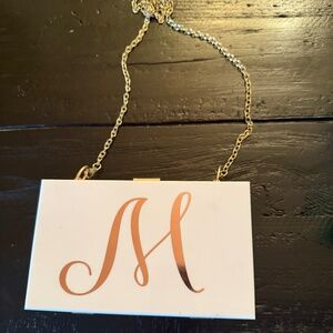 Monogrammed Lucite Purse - Initial M